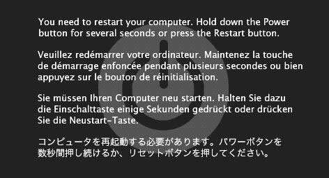 Kernel Panic Warning in Mac OSX